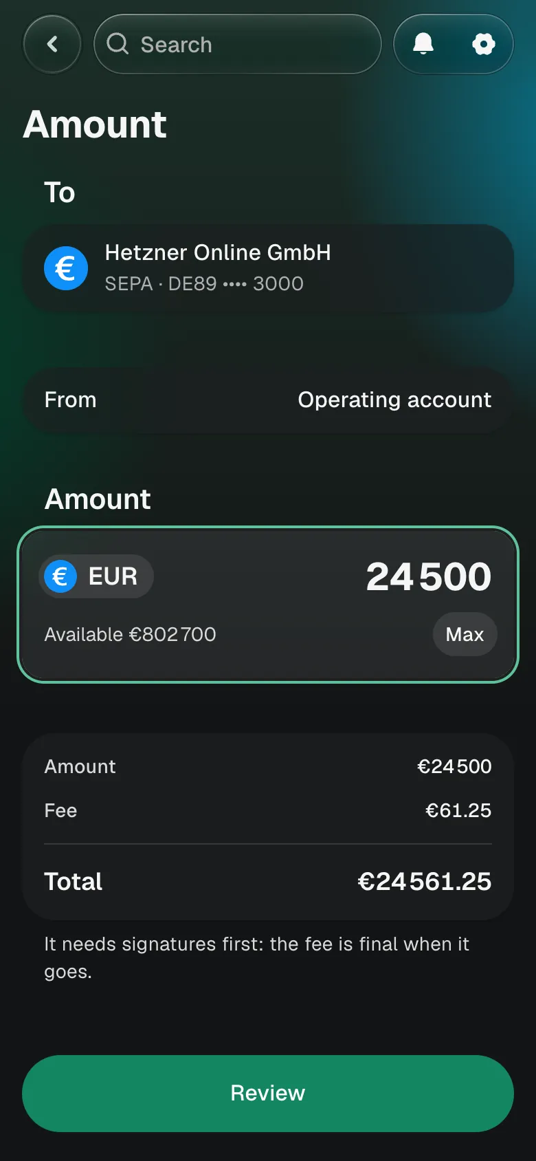 Sending money
